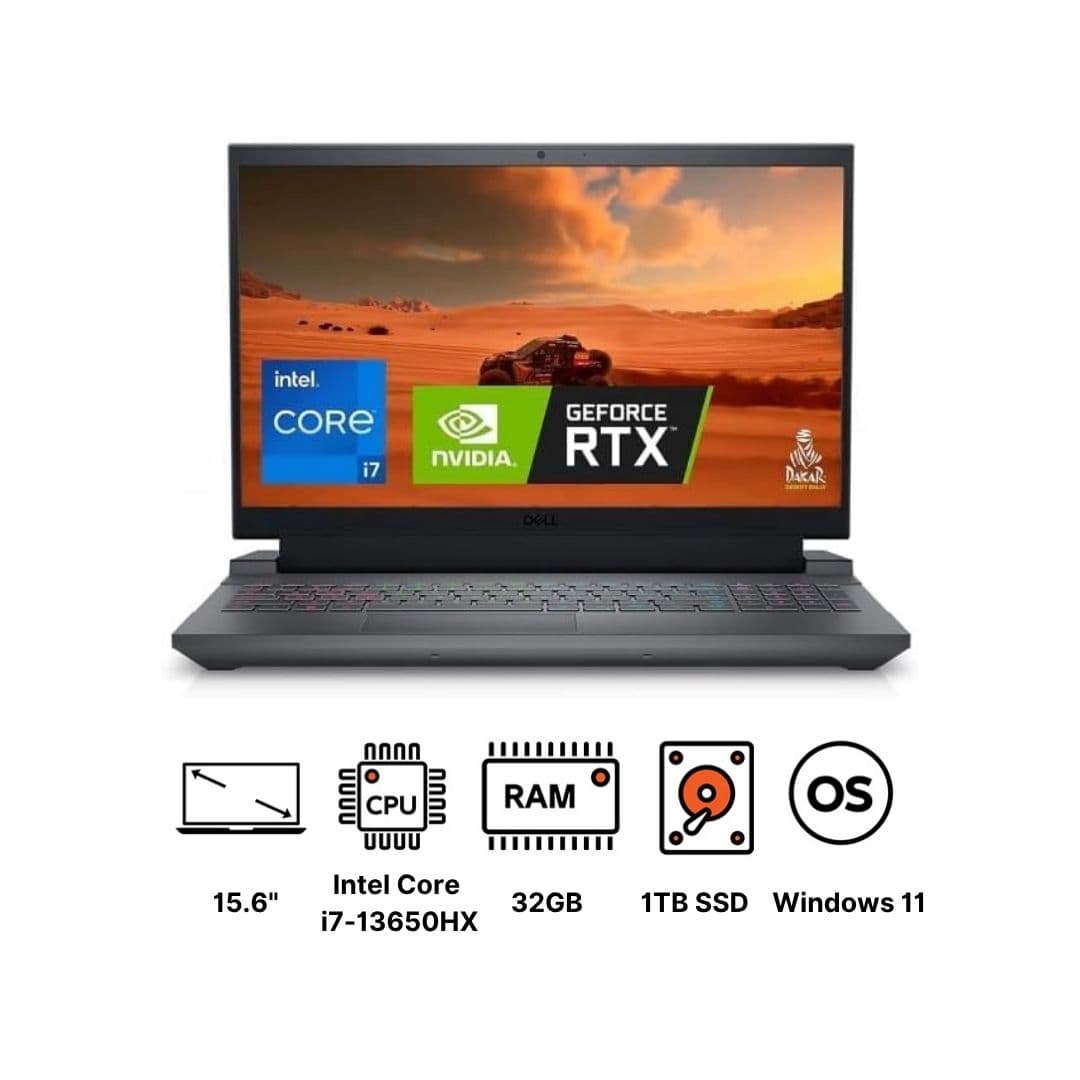 Dell G15-5530 Laptop ,Intel Core i7-13650HX ,1 Terabyte ,32 GB ,NVIDIA GeForce RTX 4060 ,Windows 11